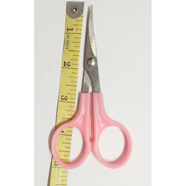 gunting potong benang bordir bengkok - pink 5 inchi