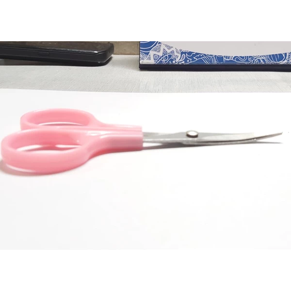 gunting potong benang bordir bengkok - pink 5 inchi