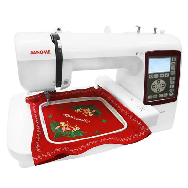 Janome Mc230e Embroidery Machine Compute Portabler - Red White